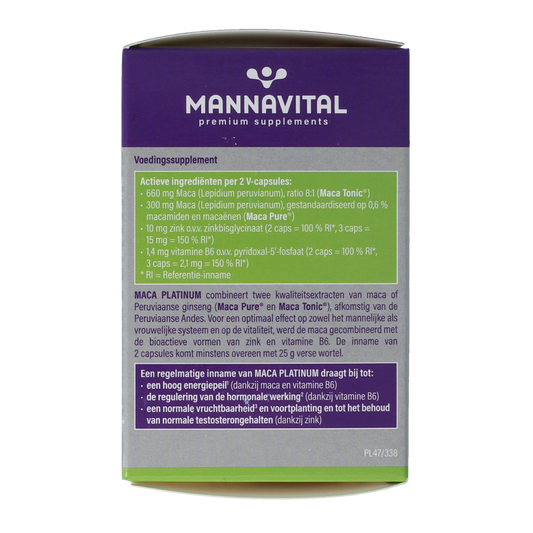 Mannavital Maca platinum 60.00 Vegetarische capsules