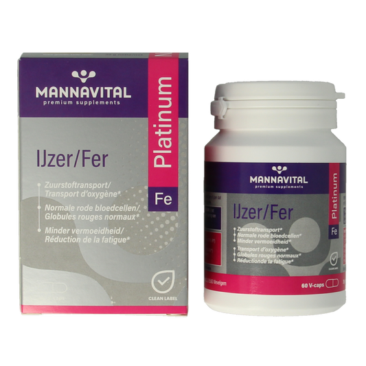 Mannavital IJzer platinum 60 Vegetarische capsules