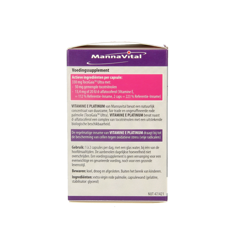 Mannavital Vitamine E platinum 60 Vegetarische capsules