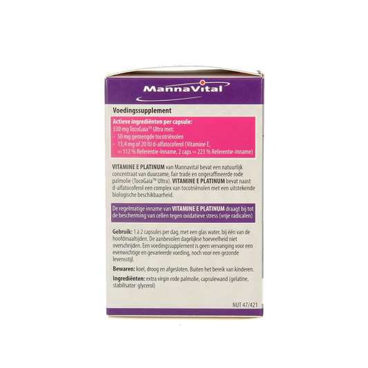 Mannavital Vitamine E platinum 60.00 Vegetarische capsules