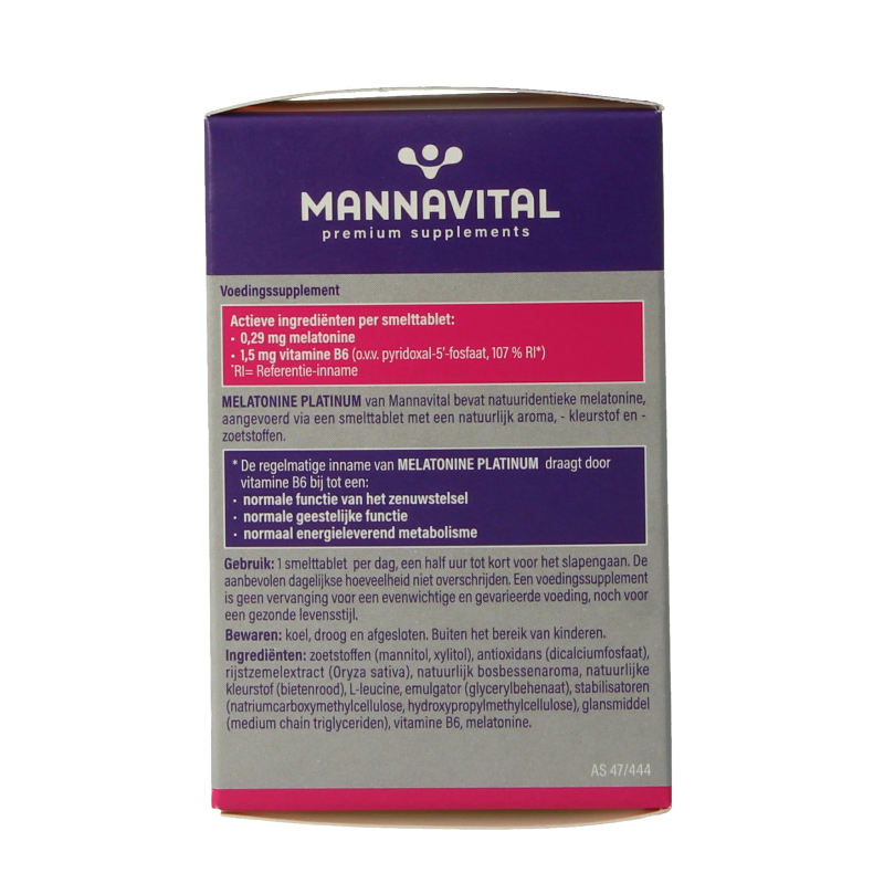 Mannavital Melatonine platinum 120 Smelttabletten