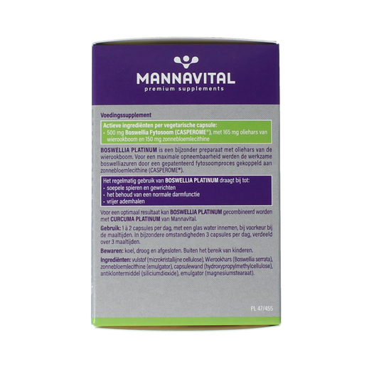 Mannavital Boswellia platinum 60.00 Vegetarische capsules