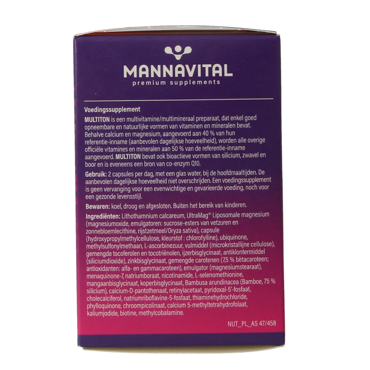 Mannavital Multiton 60.00 Vegetarische capsules