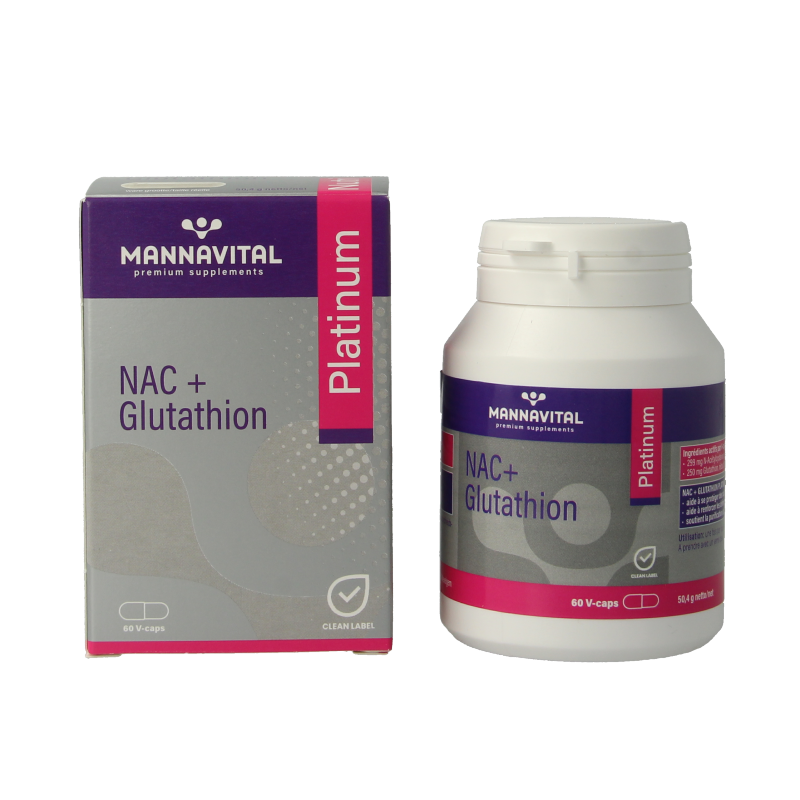 Mannavital NAC + glutathion platinum 60 Vegetarische capsules