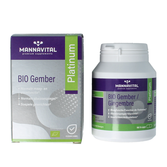 Mannavital Gember platinum bio 90 Vegetarische capsules