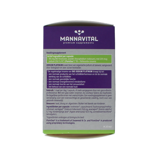 Mannavital Jodium platinum bio 90.00 Vegetarische capsules