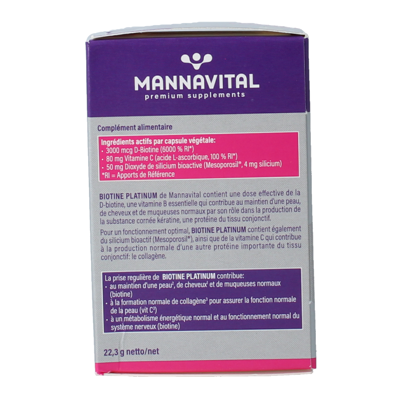 Mannavita Biotine platinum 60 Vegetarische capsules