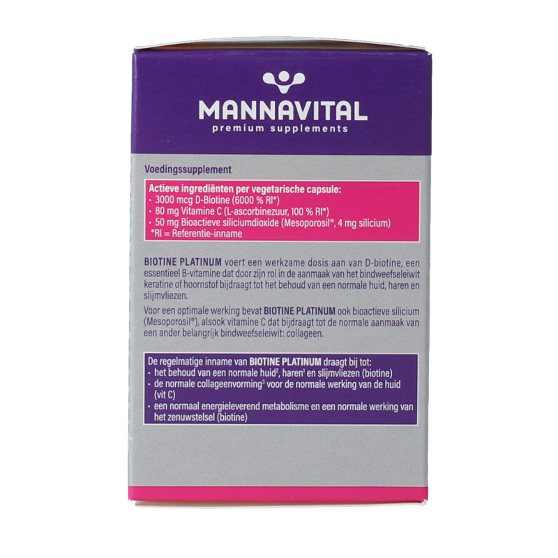 Mannavita Biotine platinum 60 Vegetarische capsules