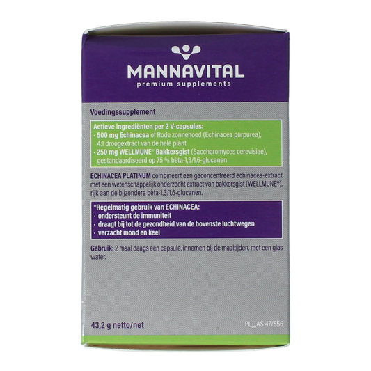 Mannavital Echinacea platinum 60.00 Vegetarische capsules
