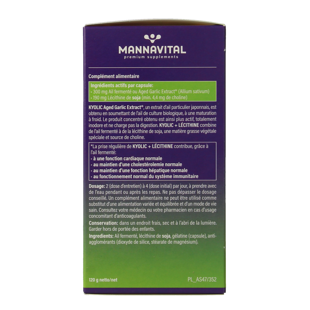 Mannavital Kyolic + lecithine 200.00 Capsules