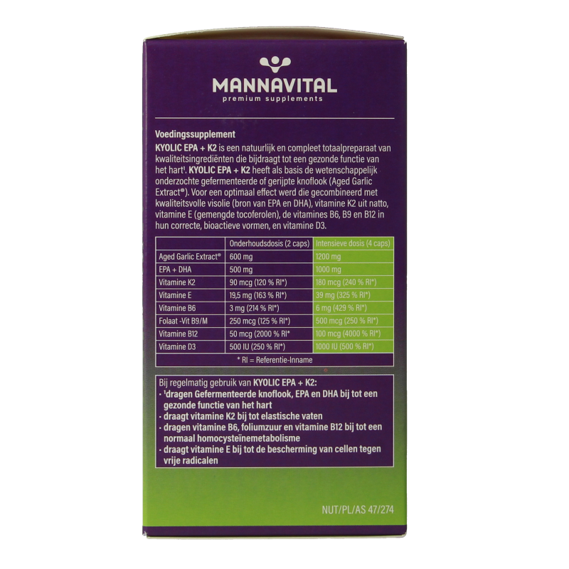 Mannavital Kyolic EPA & K2 80 Capsules