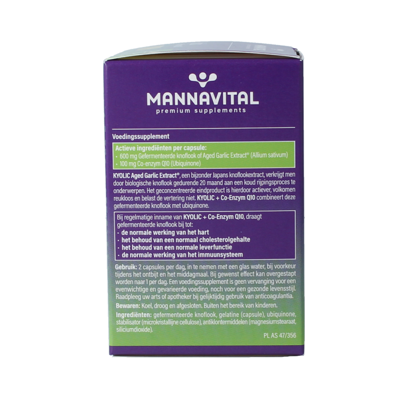 Mannavital Kyolic + co-enzym Q10 60 Capsules