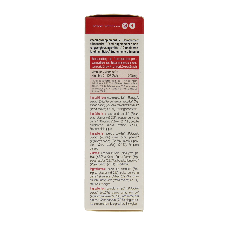Biotona Acerola C 500 shots 2.2 gram bio 20 Stuks