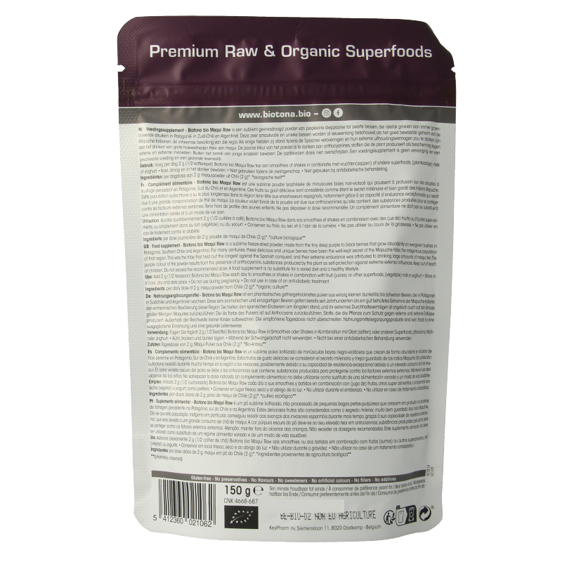 Biotona Maqui raw powder bio 150 Gram
