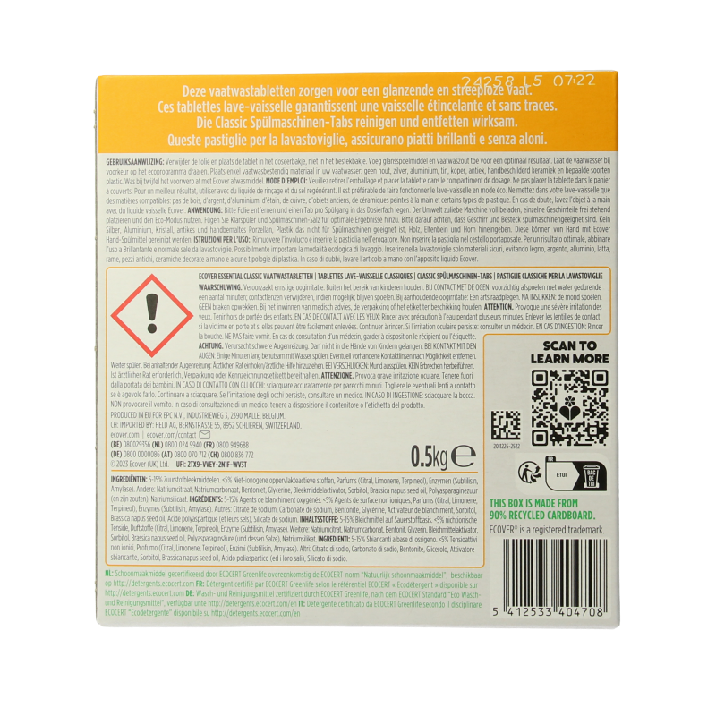 Ecover Essential vaatwastabletten 25 Stuks