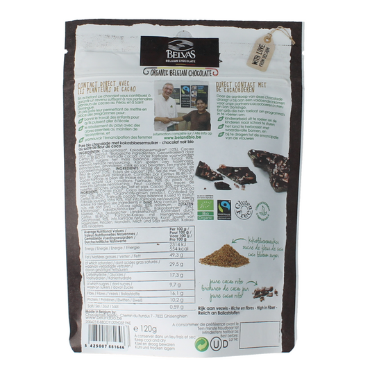 Belvas Thins dark 85% met kokosbloesemsuiker bio 120.00 Gram