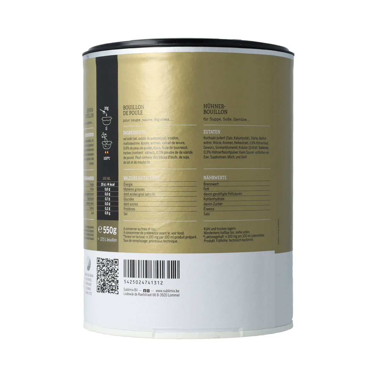 Sublimix Kippenbouillon glutenvrij 550.00 Gram