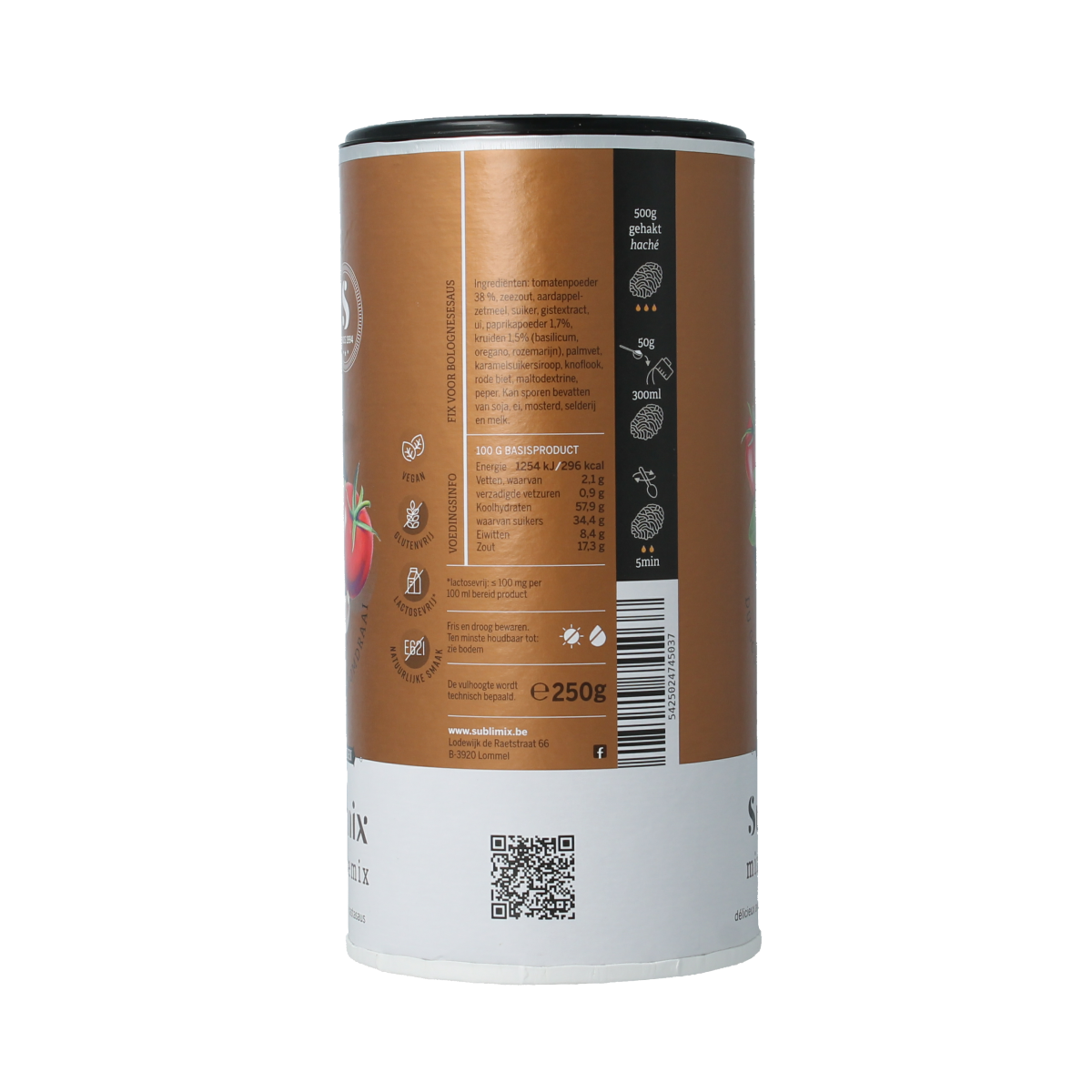 Sublimix Bolognesemix glutenvrij 250.00 Gram