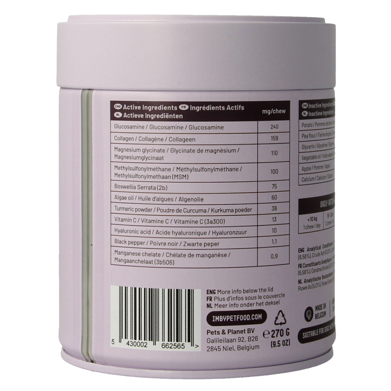 Imby Pet Food Gewrichten & mobiliteit supplementen hond 90 Kauwtabletten