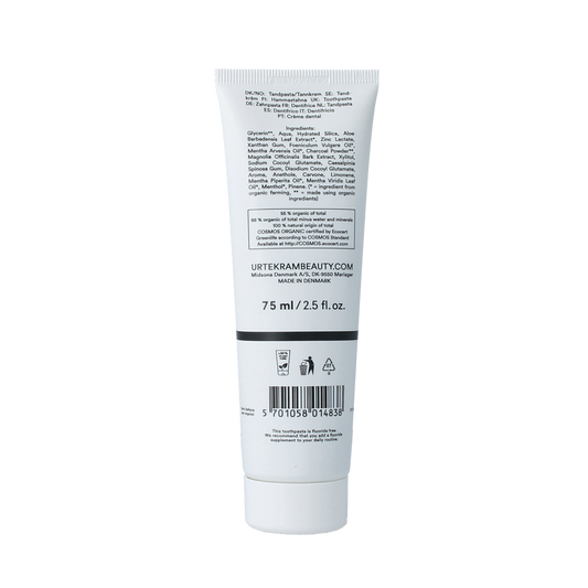 Urtekram Tandpasta actieve kool bio 75.00 Milliliter