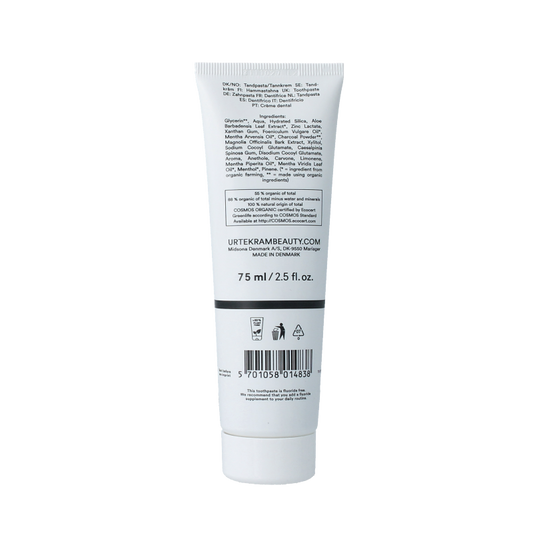 Urtekram Tandpasta actieve kool bio 75 Milliliter
