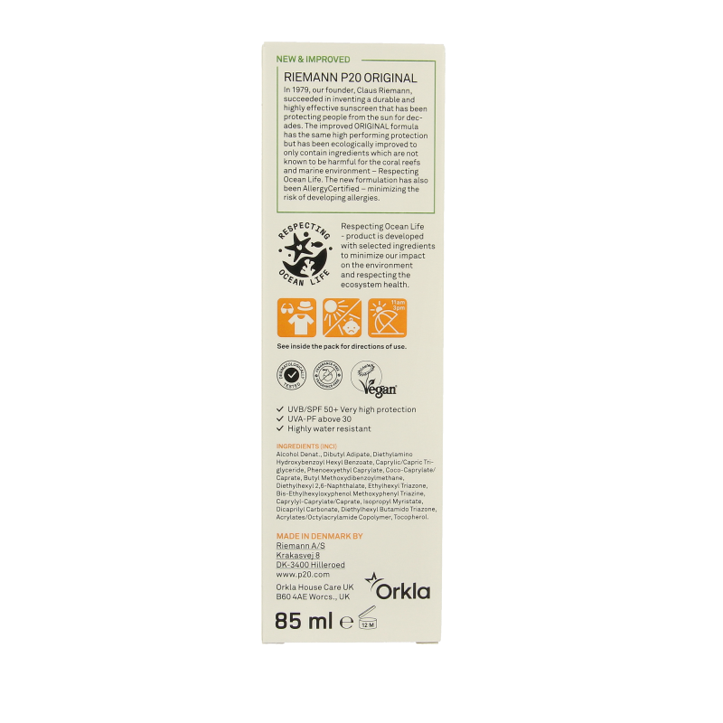 P20 Original spray SPF50+ 85 Milliliter