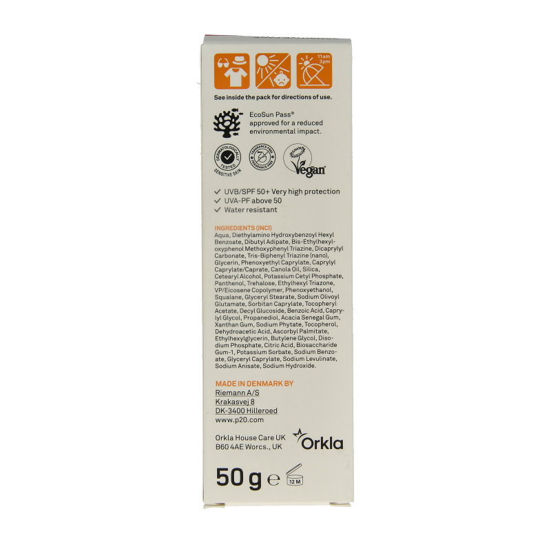 P20 Once a day face creme SPF50  50 Gram