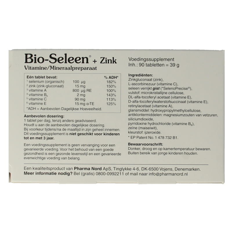 Pharma Nord Bio seleen & zink 90 Tabletten