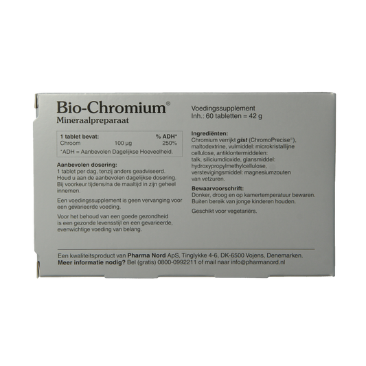 Pharma Nord Bio chromium bloedsuiker 60 Tabletten
