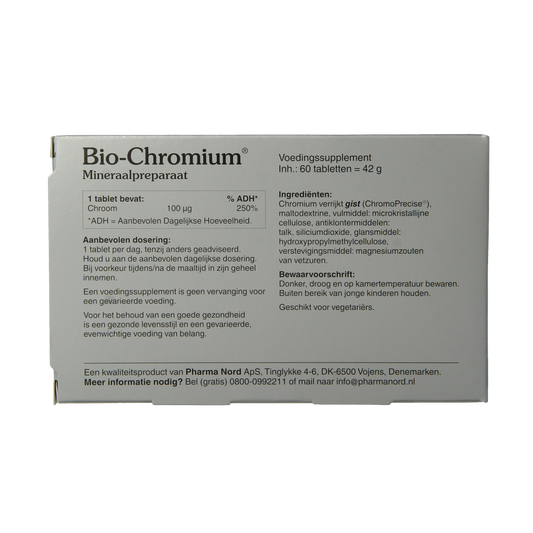 Pharma Nord Bio chromium bloedsuiker 60.00 Tabletten