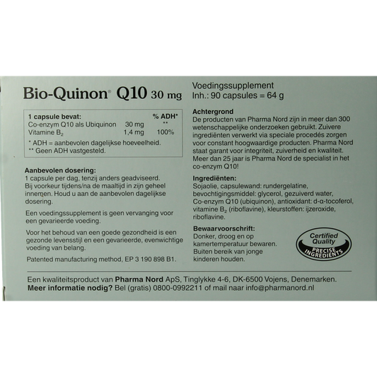 Pharma Nord Bio quinon Q10 30mg 90.00 Capsules