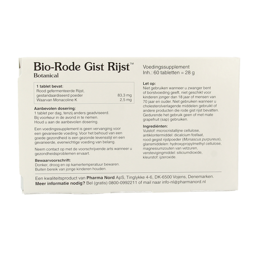 Pharma Nord Bio rode gist rijst 60.00 Tabletten