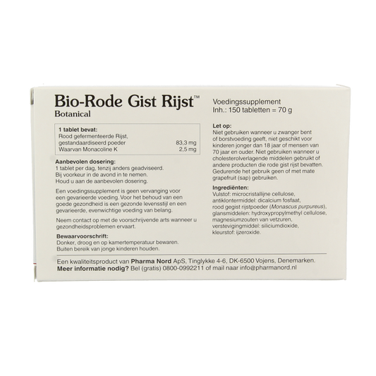 Pharma Nord Bio rode gist rijst 150 Tabletten