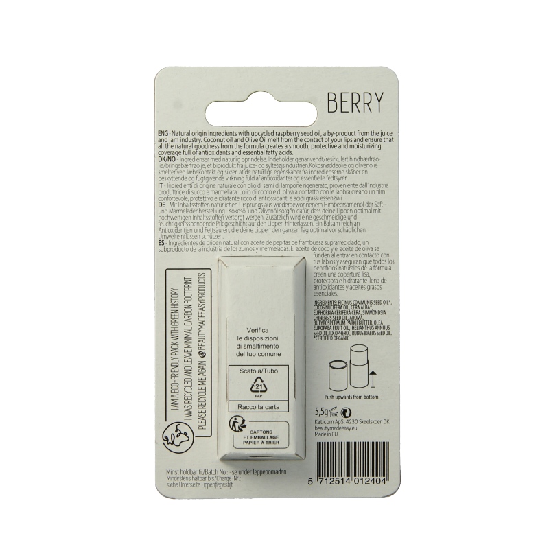 Beauty Made Easy Papertube lipbalm berry 5.5 Gram