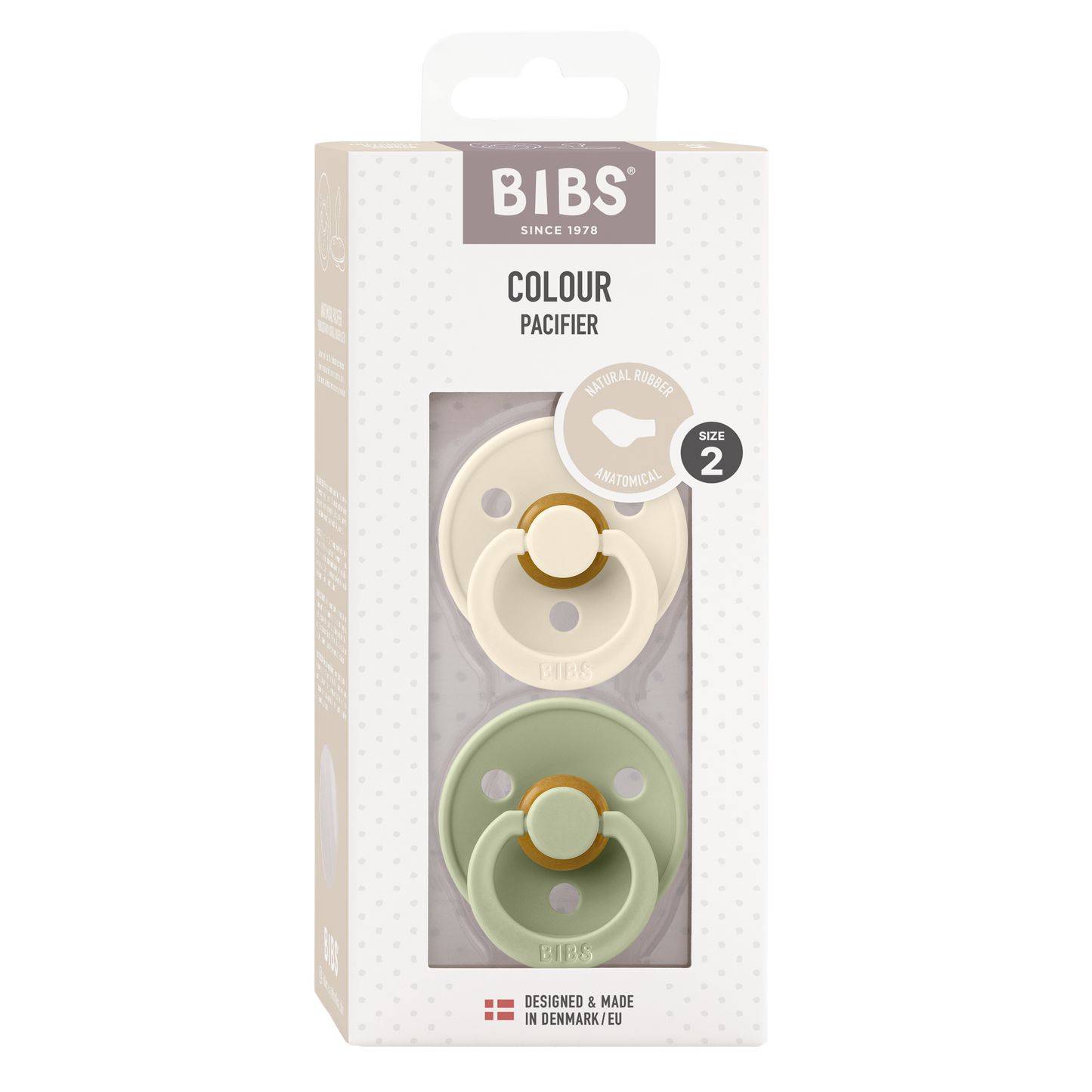 Bibs Fopspeen anatomical maat 2 ivory/sage 2 Stuks