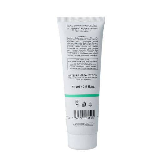 Urtekram Tandpasta sensitive strong mint fluoridevrij 75 Milliliter