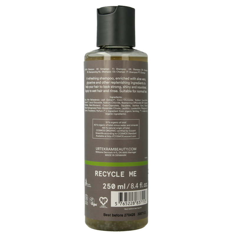 Urtekram Shampoo rozemarijn 250 Milliliter