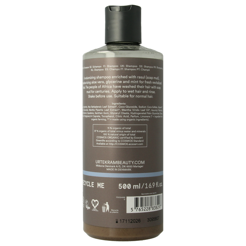 Urtekram Shampoo rhassoul 500 Milliliter