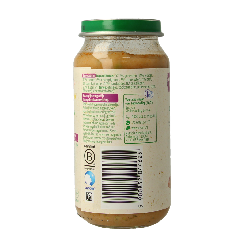 Olvarit Stamppot wortel kalkoen 18M04 250 Gram