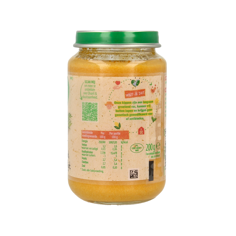 Olvarit Wortel kip rijst 6M03 200 Gram