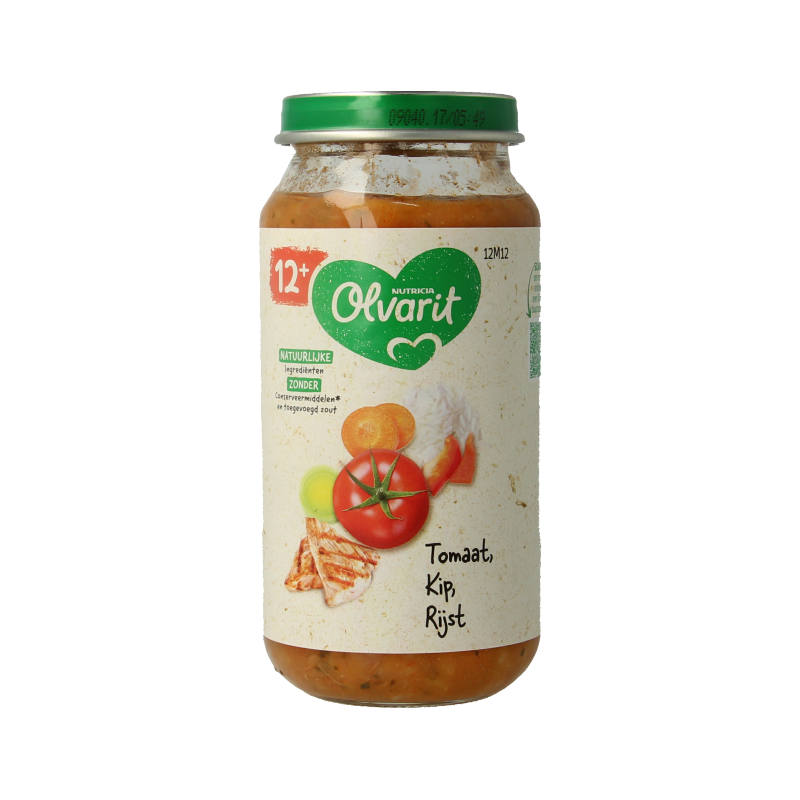 Olvarit Tomaat kip rijst 12M12 250 Gram