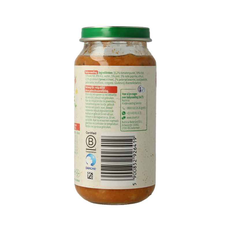 Olvarit Tomaat kip rijst 12M12 250 Gram