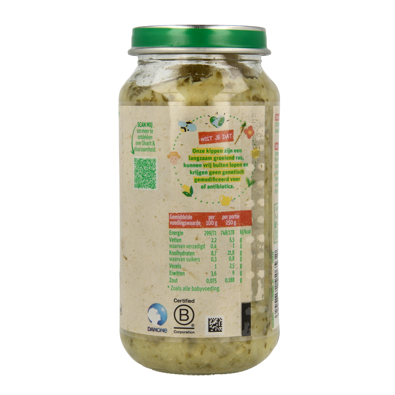 Olvarit Spinazie kip aardappel 12M07 250 Gram