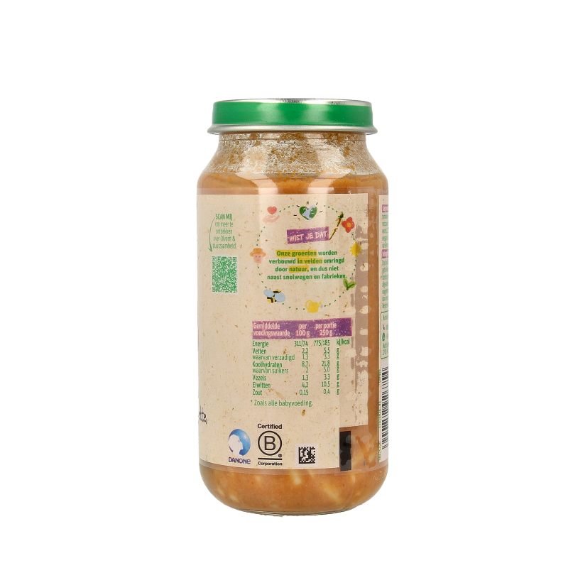 Olvarit Vegetarische pasta courgette mozzarella 15M09 250 Gram