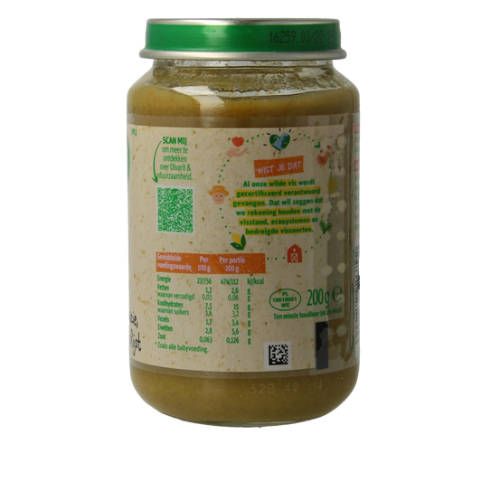 Olvarit Spinazie witvis rijst 6M10 200 Gram