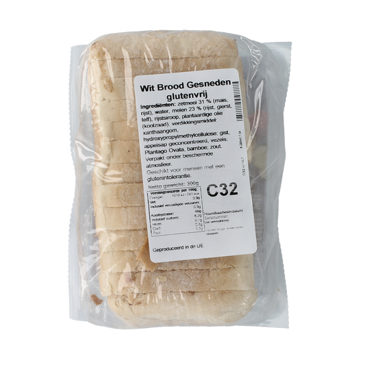 Bezgluten Wit brood gesneden glutenvrij 300.00 Gram