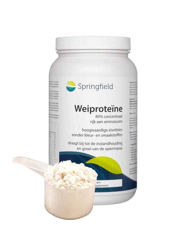 Springfield Wei proteine 80% concentraat 500 Gram