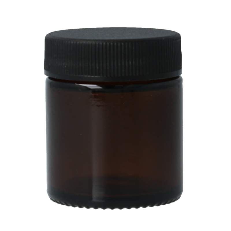 Helios Holland Zalfpot/cremepot incl deksel amber bruin glas 30ml 5 Stuks