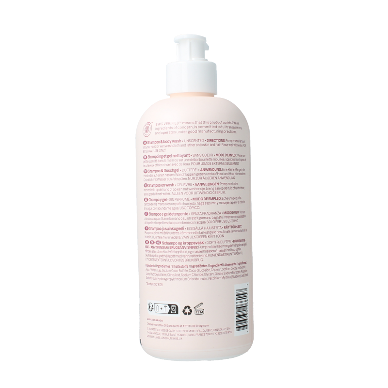 Attitude Shampoo 2 in 1 baby leaves parfum vrij 473 Milliliter
