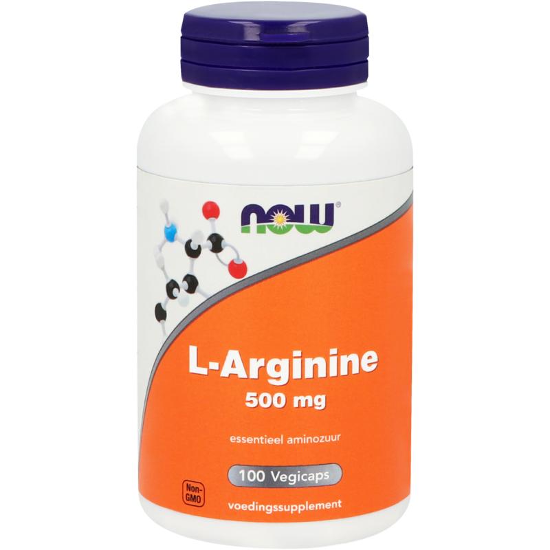 NOW L-Arginine 500mg 100 Vegetarische capsules